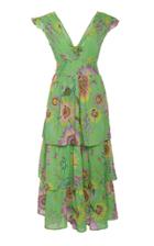 Banjanan Sierra Floral-print Cotton V-neck Dress