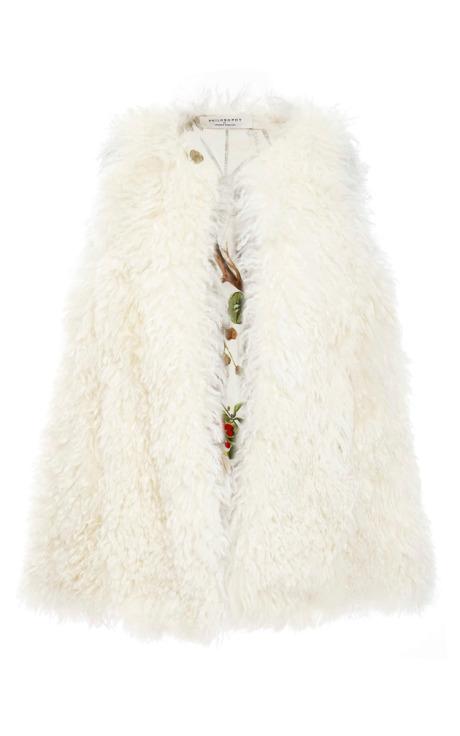 Philosophy Di Lorenzo Serafini Shaved Mongolian Fur Vest White