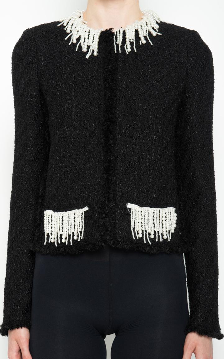Moda Operandi Giambattista Valli Pearl Trimmed Cropped Jacket