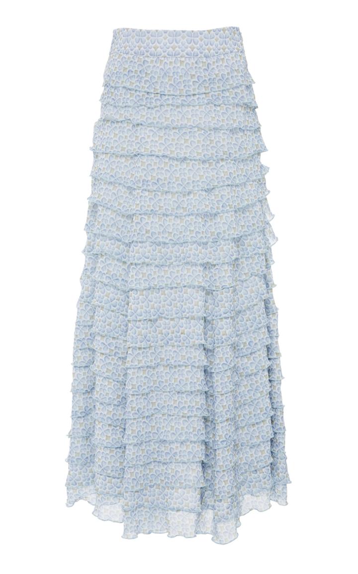 Luisa Beccaria Tiered Organza And Georgette Skirt