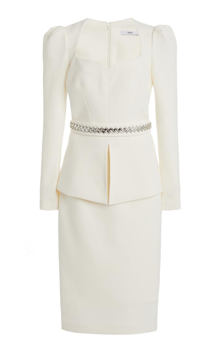 Safiyaa Exclusive Belted Heavy Crepe Cocktail Dress