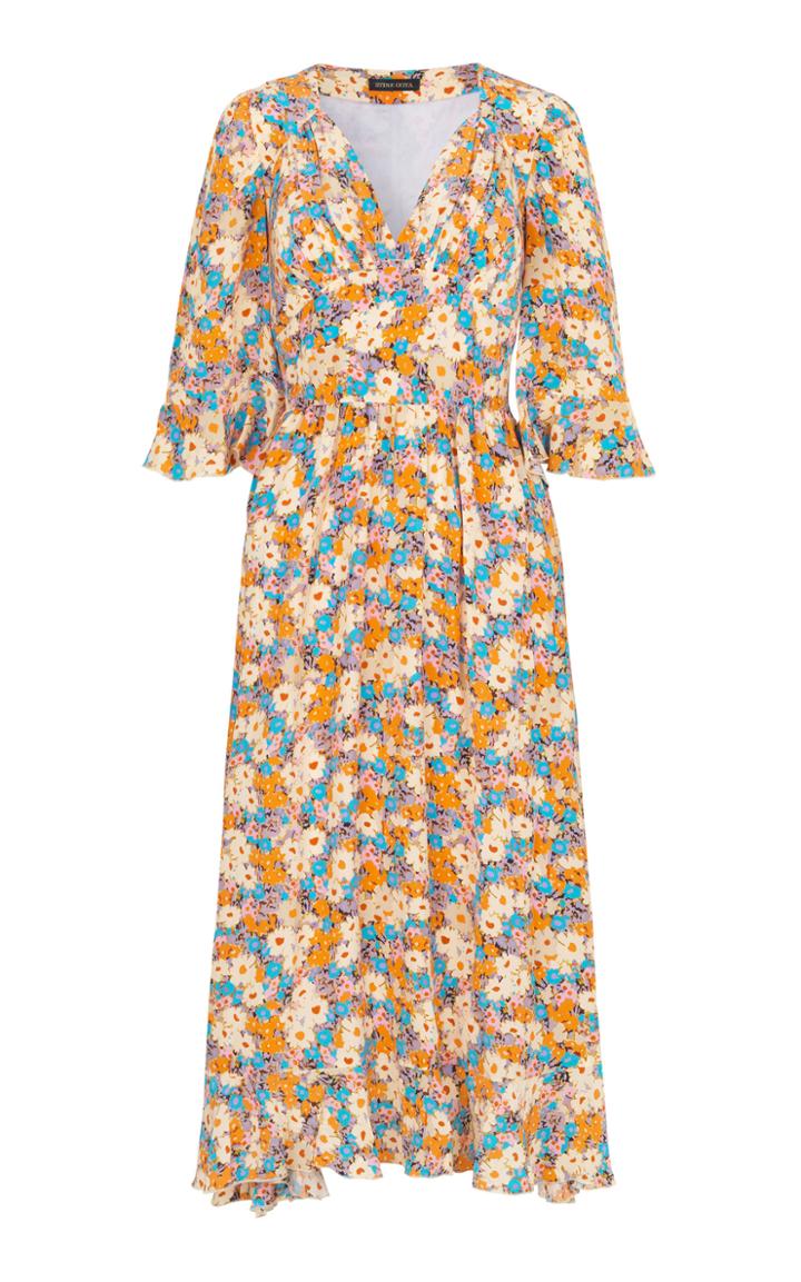 Stine Goya Evelyn Printed Silk Midi Dress
