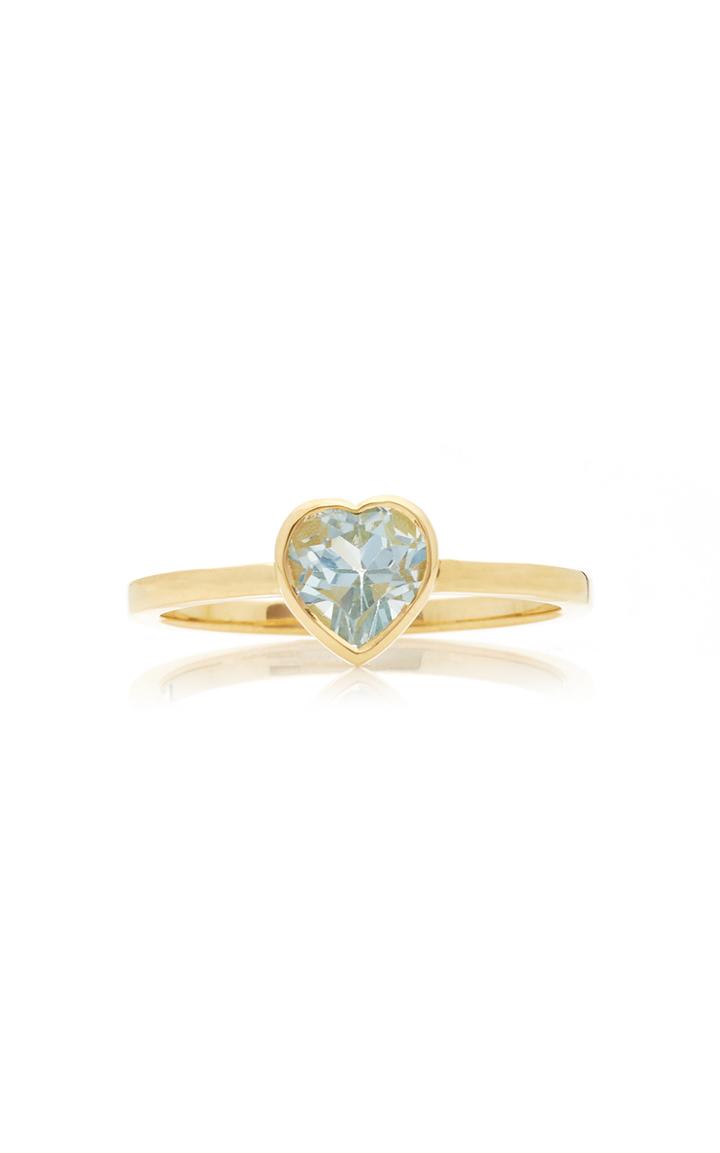 Moda Operandi Katey Walker Tiny Heart 18k Gold And Topaz Ring Size: 6