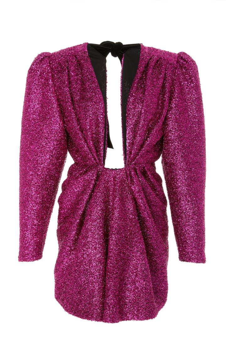 Daniele Carlotta Structured Shimmer Long Sleeve Mini Dress