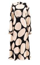 Marni Oversized Polka-dot Crepe Midi Dress