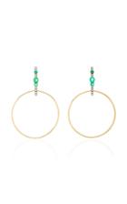Jemma Wynne 18k Yellow Gold Hoop Earrings With Emeralds