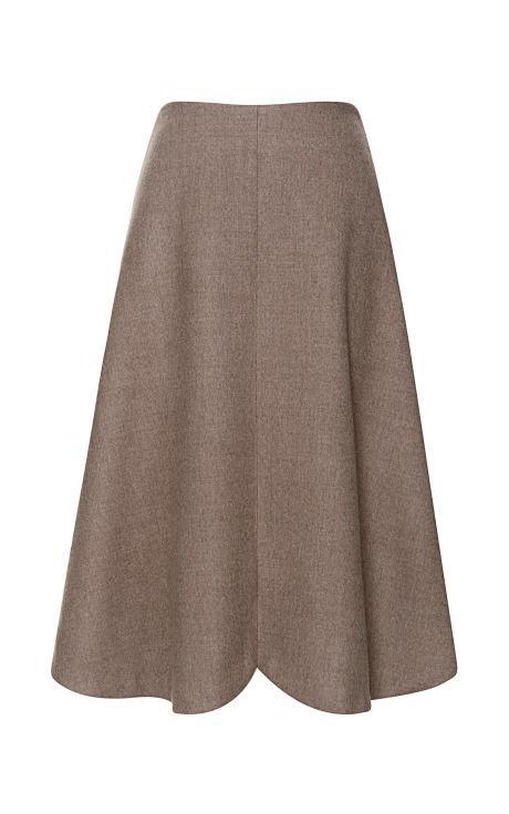 Preorder Rodarte Tan Doubleface Wool Gored Skirt