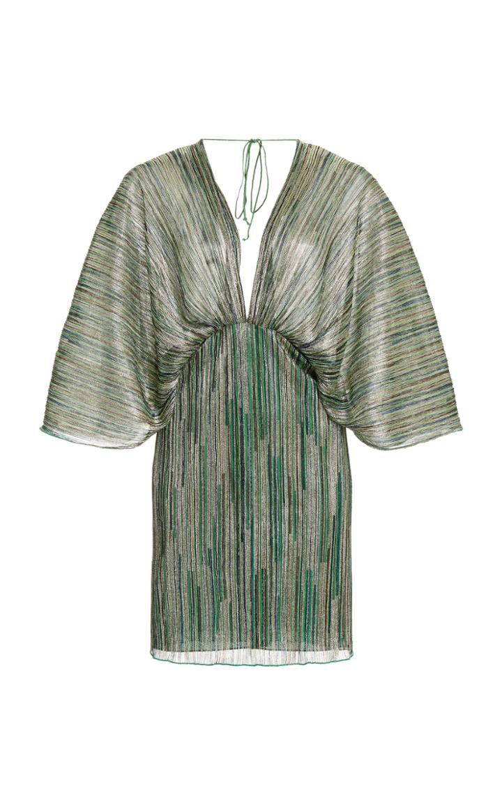Rotate Ester Metallic Striped Mini Dress
