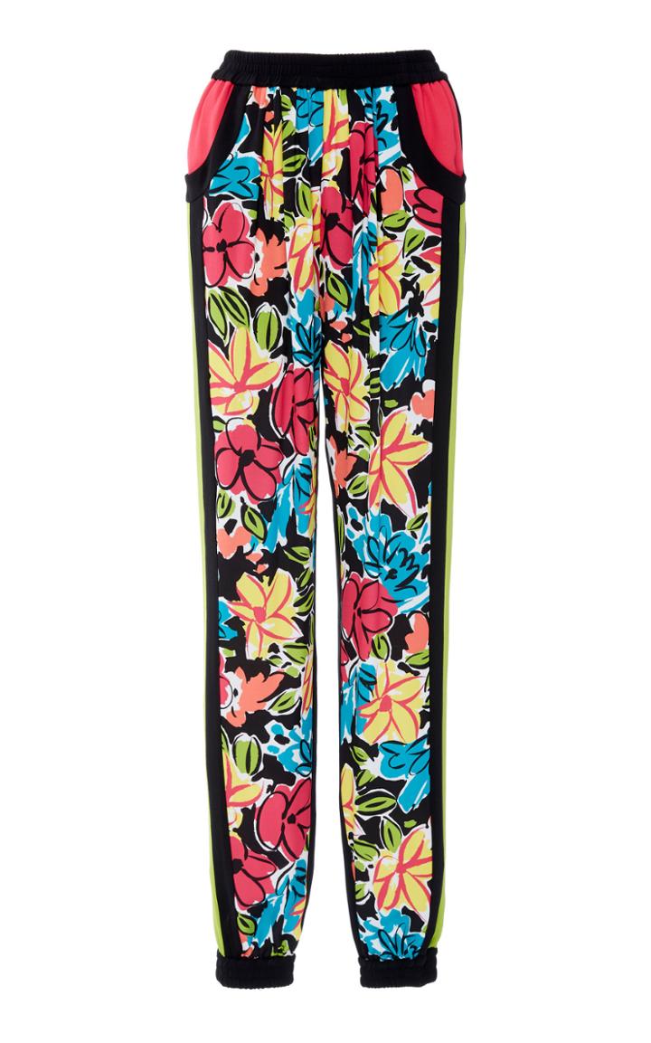 Michael Kors Collection Contrast Silk Track Pants
