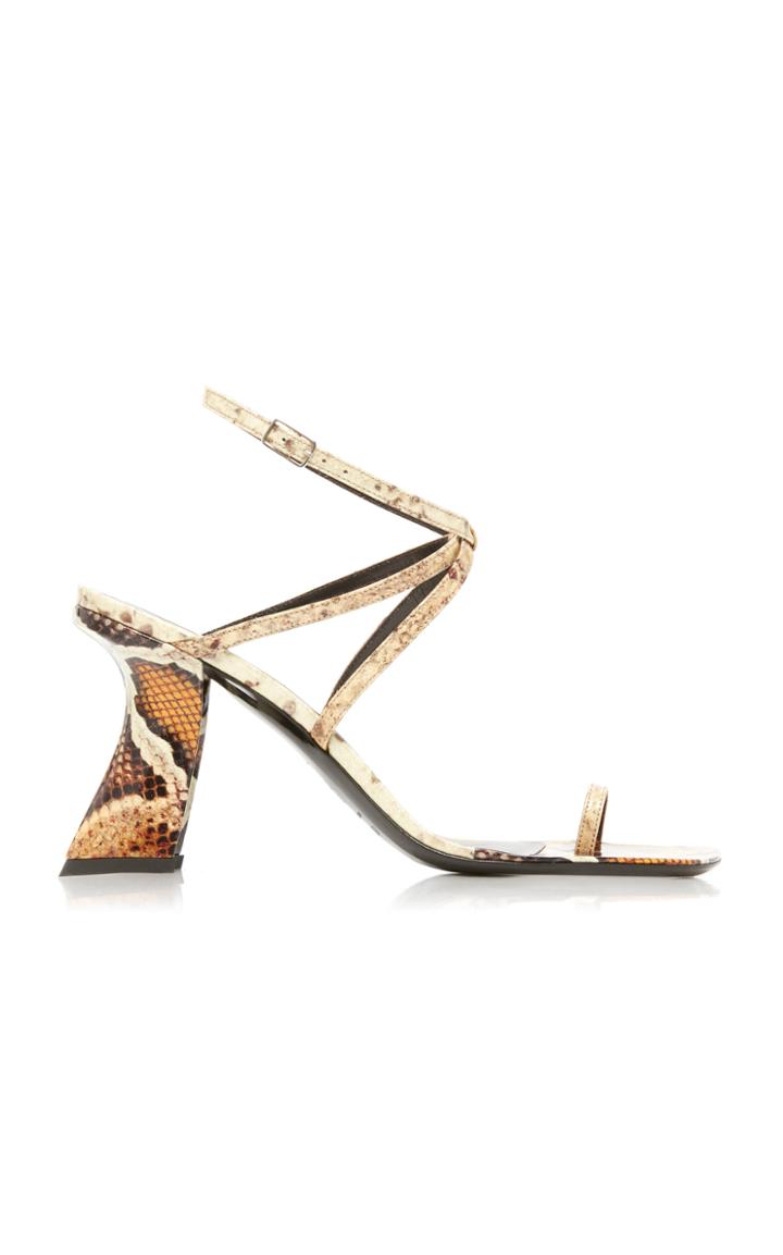 By Far Elsa Snake-effect Leather Sandals