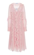 Blumarine Ruffle Silk Midi Dress