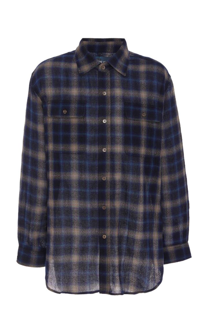 Lost Daze Printed Plaid Wool Shirt