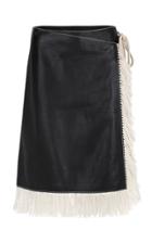 Moda Operandi Stand Studio Evelyn Leather Fringe Skirt Size: 32