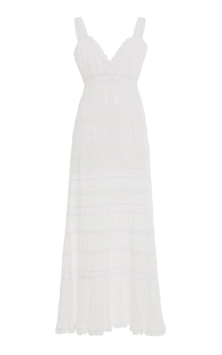 Moda Operandi Luisa Beccaria Beach Cotton White Dress Size: 36
