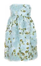 Richard Quinn Embroidered Strapless Mini Dress