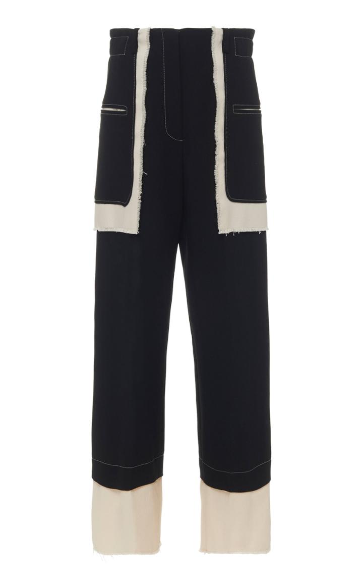Rejina Pyo Aubrey Cropped Paneled Wool-blend Straight-leg Pants Size: