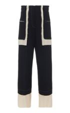 Rejina Pyo Aubrey Cropped Paneled Wool-blend Straight-leg Pants Size: