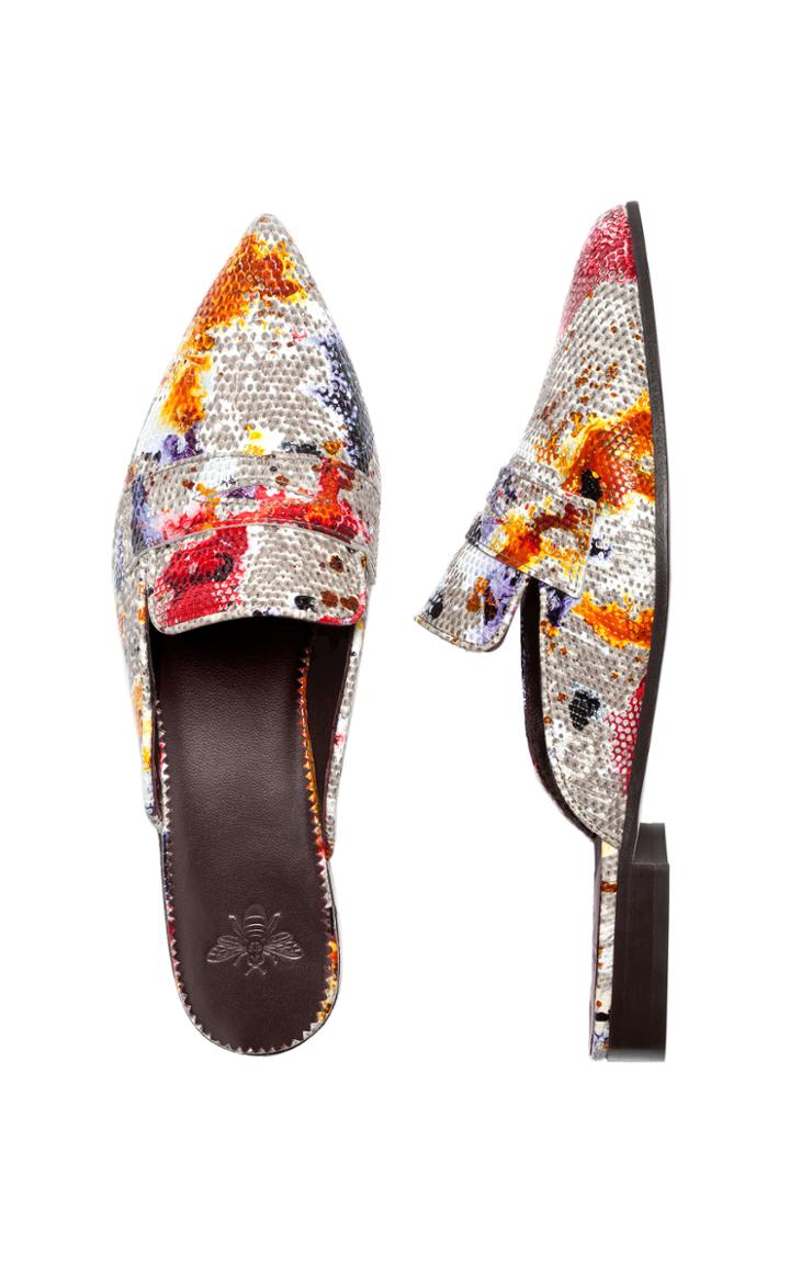 Bougeotte Watercolor Natural Lizard Mule