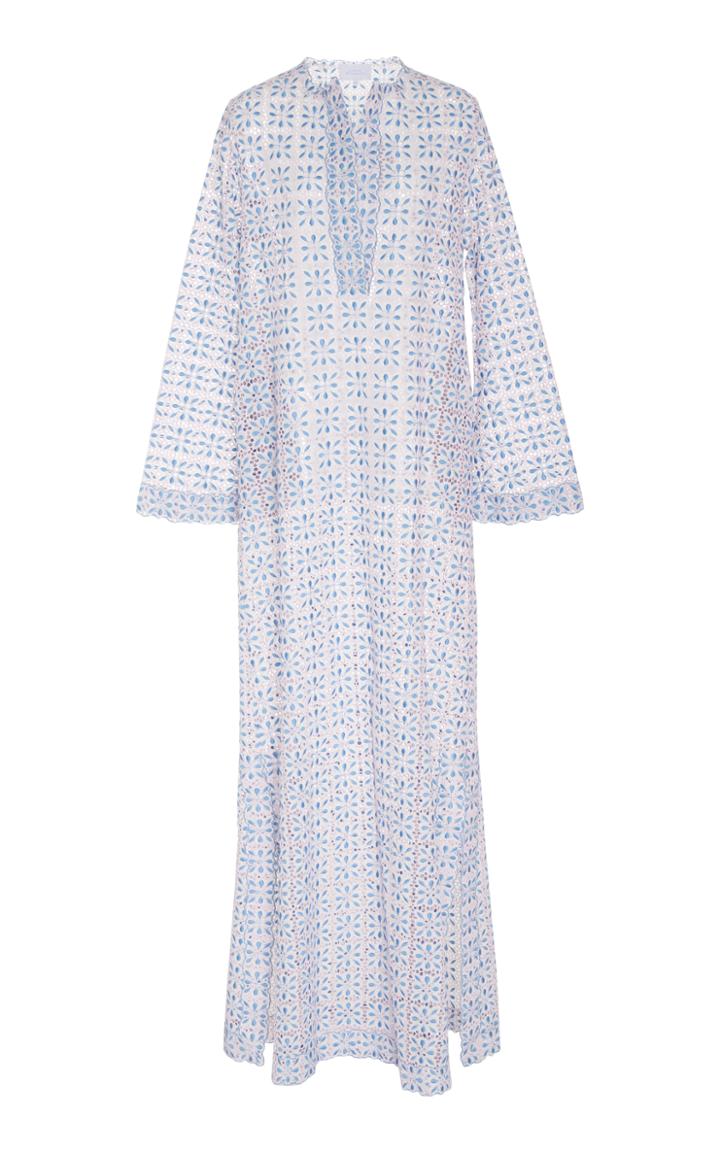 Luisa Beccaria M'o Exclusive Eyelet Embroidered Caftan