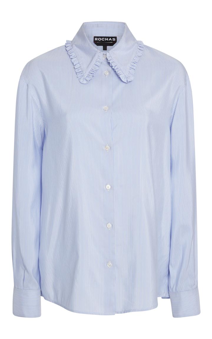 Rochas Ruffle-trimmed Cotton Shirt