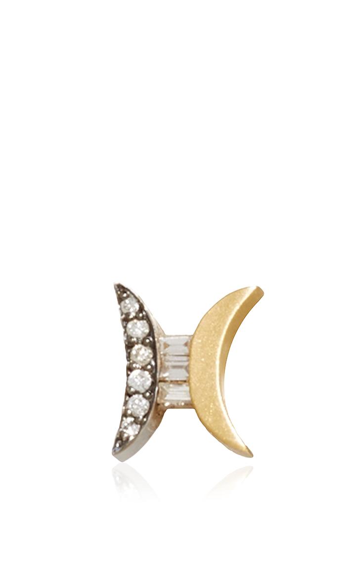 Paola Van Der Hulst Gold And Diamond Baguette Tonali Stud Earrings