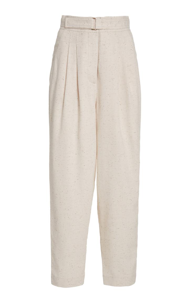 Moda Operandi Acler Hanbury Pleated Cotton-blend Straight-leg Trousers