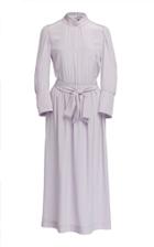 Simone Rocha Lilac Silk Crepe De Chine Mandarin Belted Dress