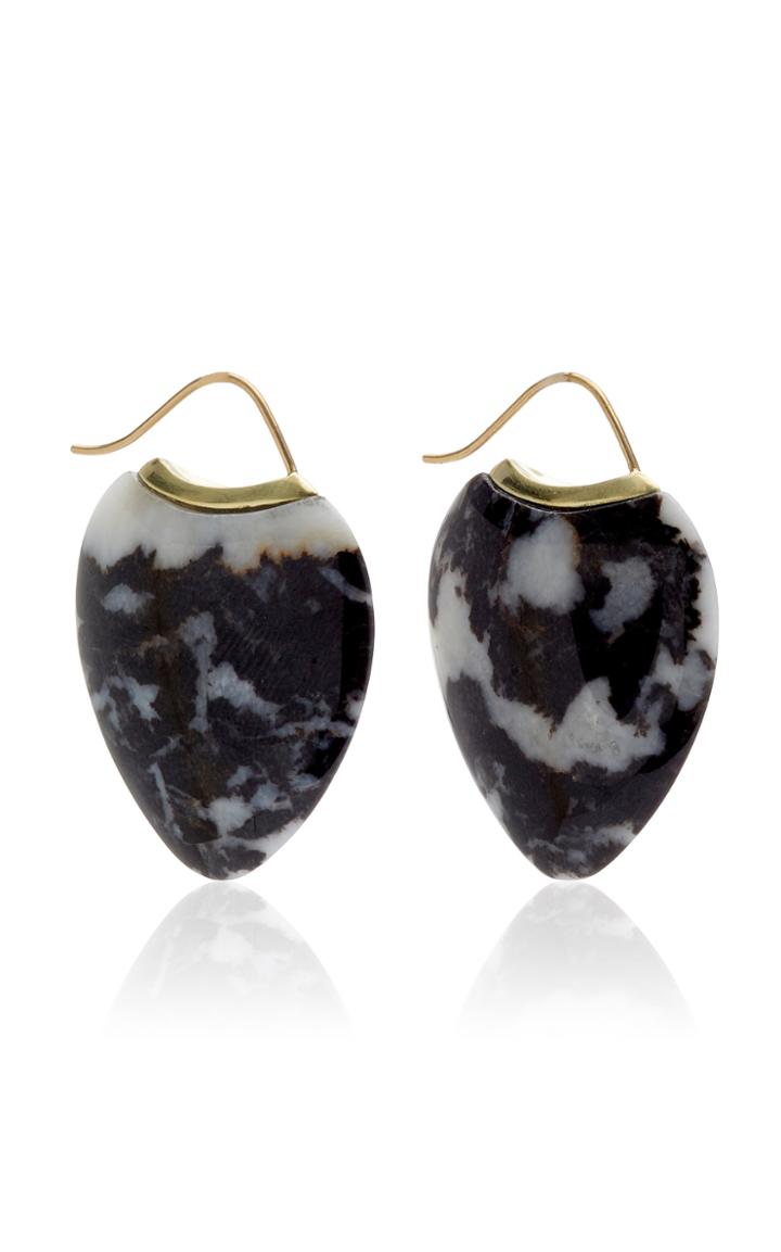 Moda Operandi En Zebra Stone Papal Earrings