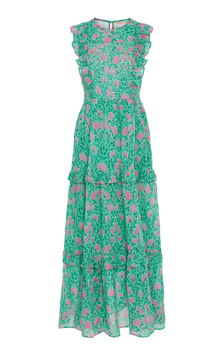 Banjanan Iris Floral Cotton Voile Maxi Dress