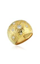 Evren Kayar Celestial Moon 18k Yellow Gold Diamond Ring