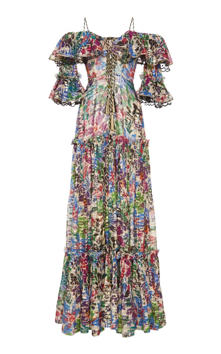 Dundas Printed Off-the-shoulder Maxi Dress