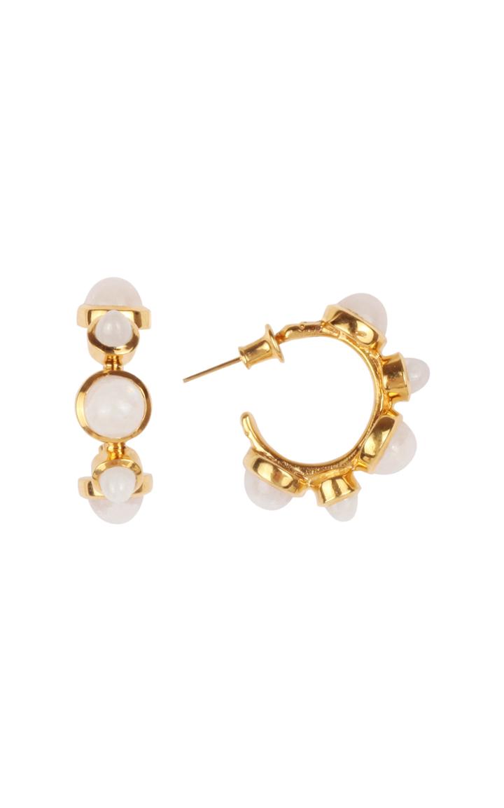 Evren Kayar Celestial Aegean Islands 18k Yellow Gold Moonstone Earring