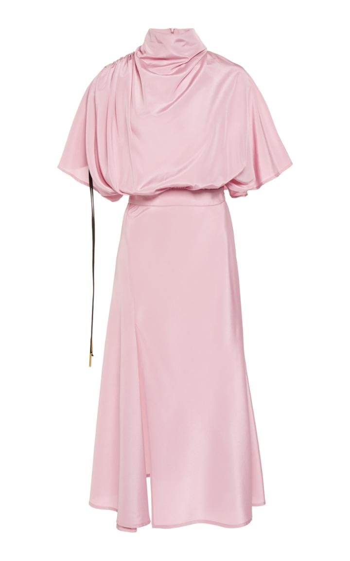 Ellery Mytilene Draped Cape-effect Satin Midi Dress