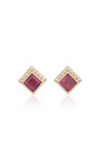 Jane Taylor Rhodolite 14k Yellow Gold Stud Earrings