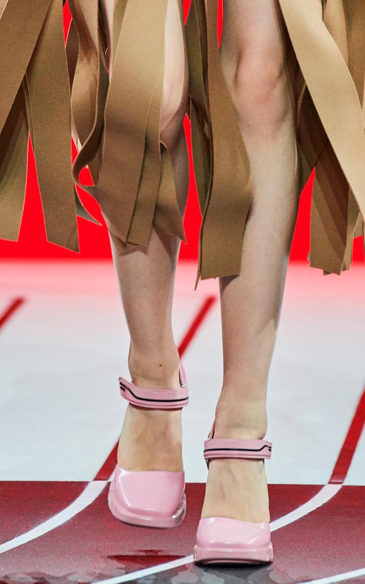 Moda Operandi Prada Leather Rubber Pumps