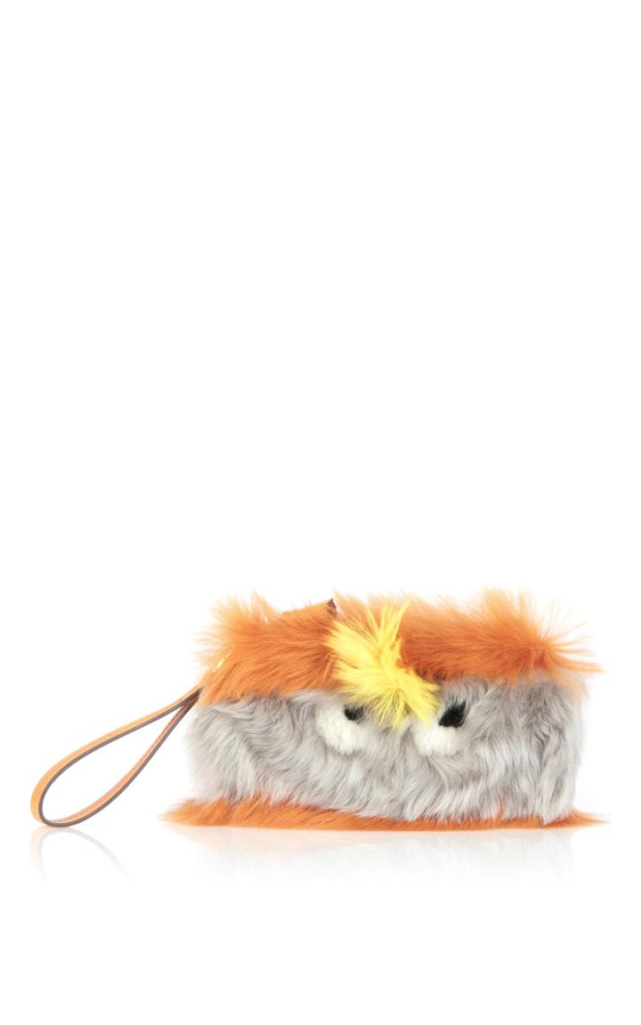 Anya Hindmarch Sunset Furry Shearling Eyes Clutch