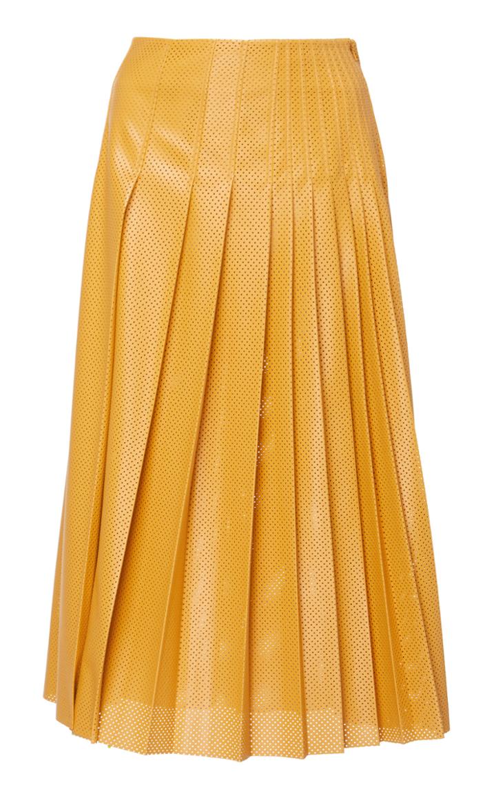 Cdric Charlier Perforated Pleated Skirt