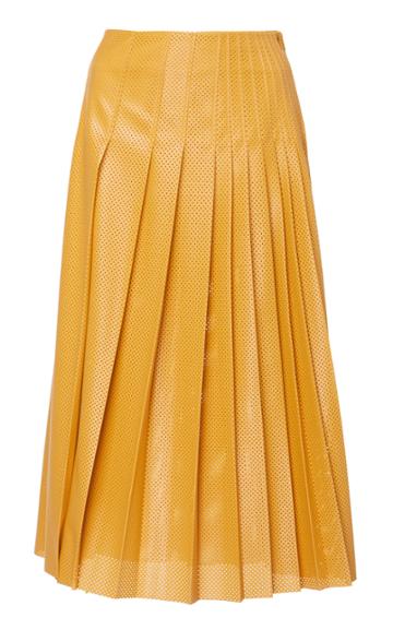 Cdric Charlier Perforated Pleated Skirt