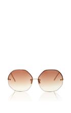 Linda Farrow Hexagon Frameless Sunglasses