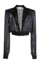 Moda Operandi Nervi Adele Sequin-trim Silk-lurex Top