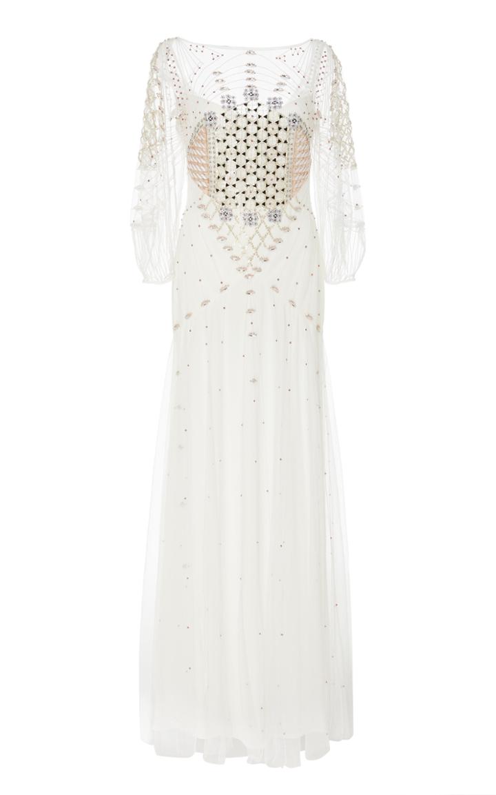 Moda Operandi Temperley London Promise Chiffon Beaded Gown Size: 6