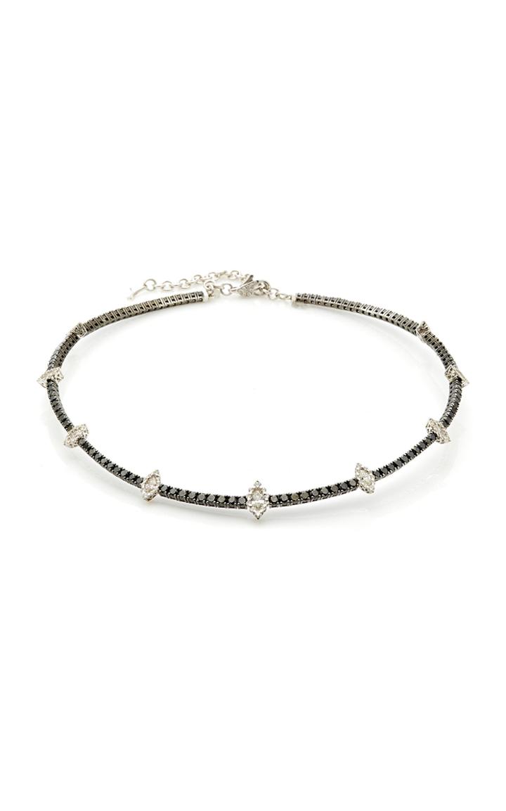 Moda Operandi Yeprem Blacked & 18k White Gold Black Strada Necklace