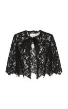 Marchesa Embroidered Lace Crop Jacket