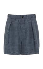 Ganni High-waisted Plaid Mini Shorts