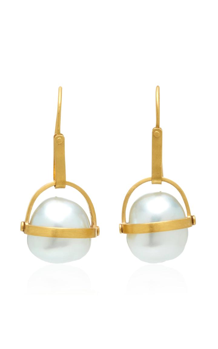 Eli Halili 22k Gold And Pearl Earrings