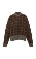 Joseph Two-tone Houndstooth Wool Sweater