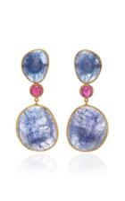 Bahina 18k Gold, Tanzanite And Ruby Earrings