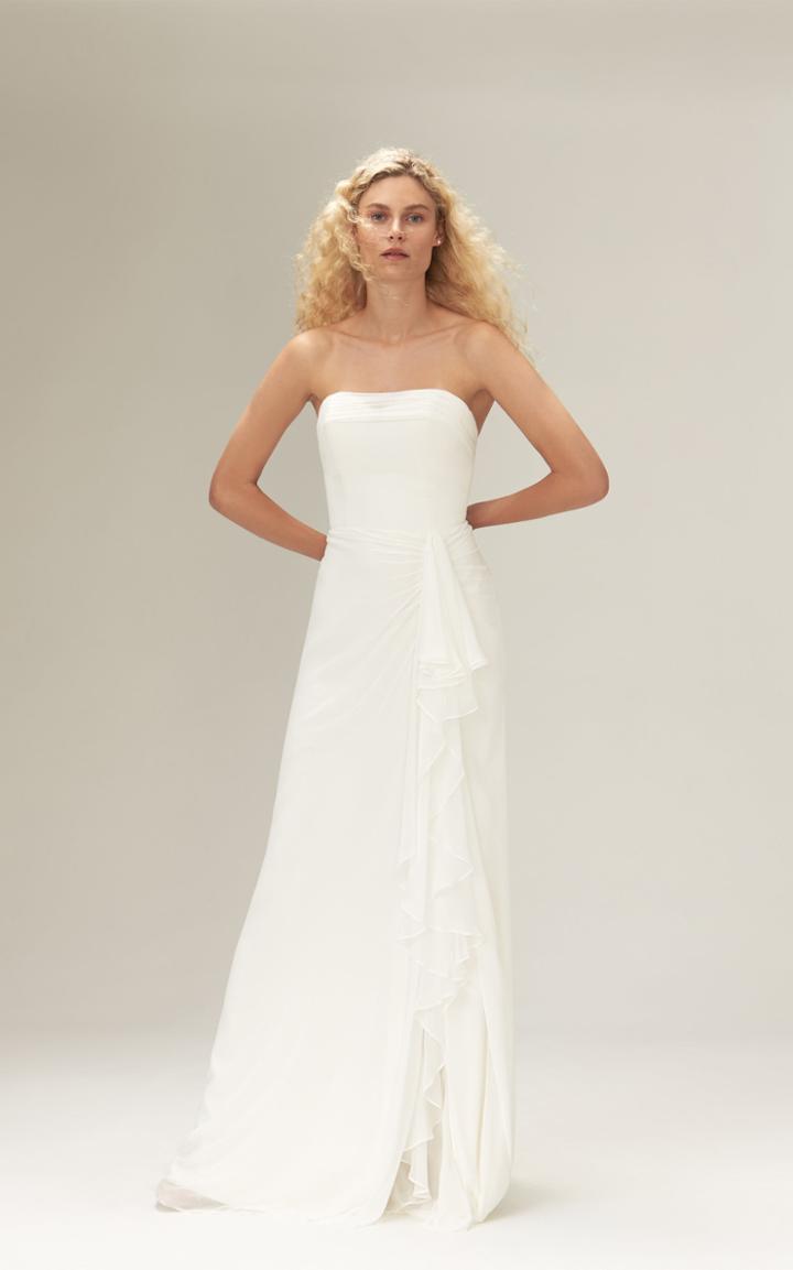 Savannah Miller Ida Sweetheart Crepe Strapless Gown