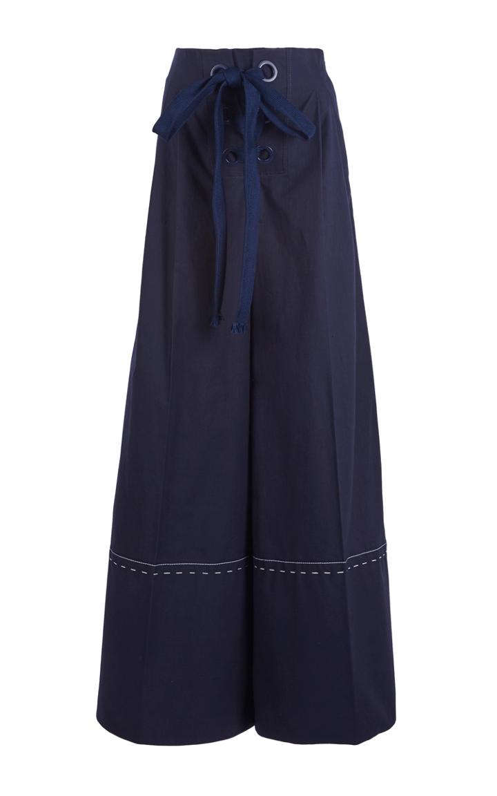Sonia Rykiel High Waisted Wide Leg Cotton Pants