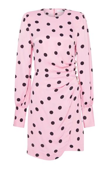 Moda Operandi Rebecca Vallance Mattel Button-detailed Polka-dot Crepe Mini Dress